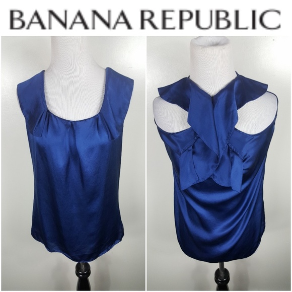 Banana Republic Royal Blue 100% Silk Blouse - Picture 2 of 8
